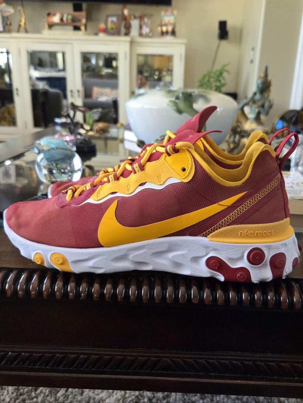Nike React Element 55 USC Trojans Sneaker - Red & Yellow